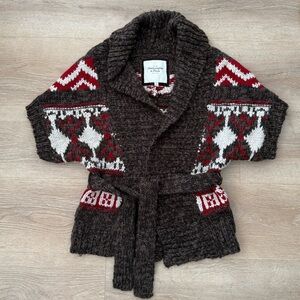 Vintage Abercrombie & Fitch A&F heavy knit belted cardigan sweater S